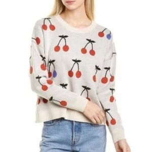 Madewell wool cherry print sweater